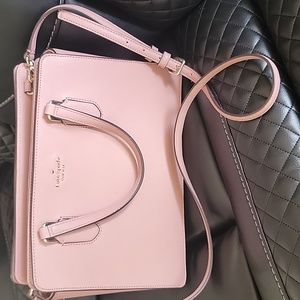 Kate spade Reese laurel way leather satchel, dusty peony